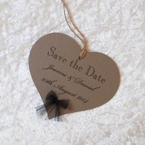 5 Heart X Save The Date Cards - Angeline Vintage..