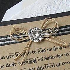 Rustic Wedding Invitations X 5 With Paper Lace..