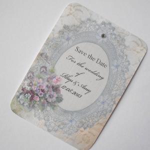 Vintage Shabby Chic Wedding Invitation Lace Frame..
