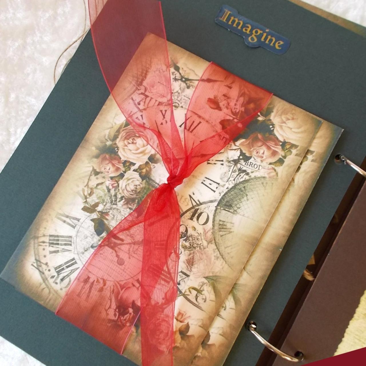 Wedding Guest Book Album Journal Scrapbook Vintage Love Story on Luulla